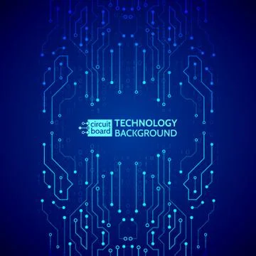 Blue circuit board vector illustration. Illustrazione stock