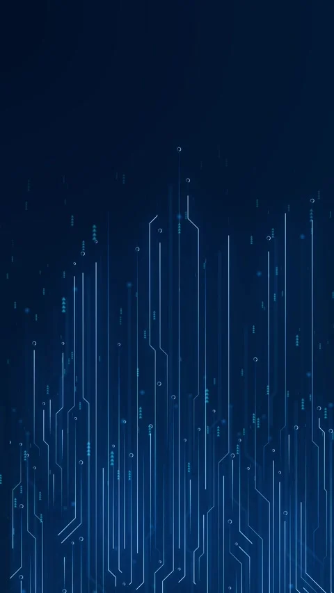 Blue circuit data transfer fast line trails, arrow marks, glowing nodes, clean t Stock Footage 340564482