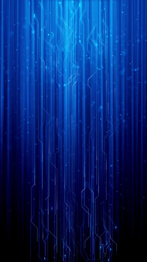 Blue circuit lines tech background with horizontal electronic paths, glowing nod Stock Footage 340554926