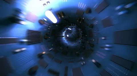 Blue Circuit Tunnel Video stock 10817971