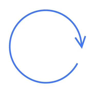 Blue Circular Arrow Icon Indicating Continuous Rotation or Refresh 库存插图