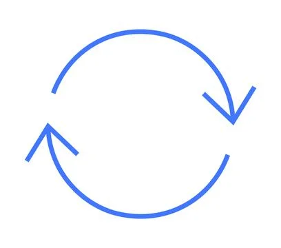 Blue Circular Arrows Indicating Continuous Refresh or Repeat Process in Min.. 스톡 일러스트