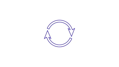 Blue circular arrows showing rotation and cycle Stock Footage 333783098