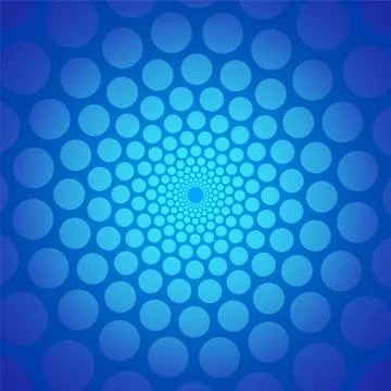 Blue circular background with polka dots for your design, stock vector illuus Stock Illustration