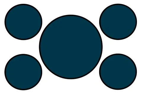 Blue Circular Banners, Black Border and White Background. Use for Illustratio Stock Illustration