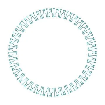 Blue circular circuit frame 스톡 일러스트