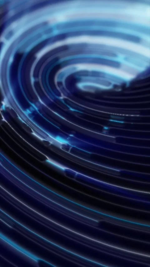 Blue circular circuit pattern with glowing digital rings, futuristic techno.. Stock Footage 336785194