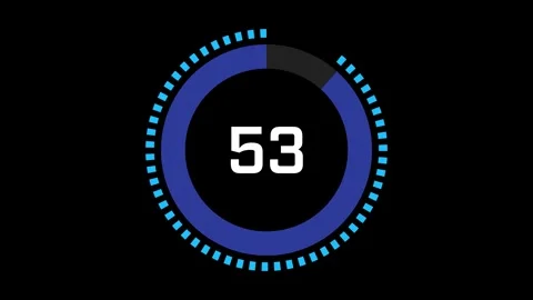 Blue Circular Countdown Timer Animation Stock Footage 301059365