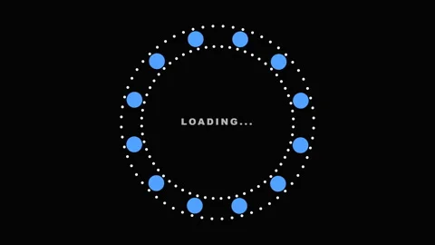 Blue Circular Digital Loading Progress Bar Animation on Black Background Stock Footage 342319502