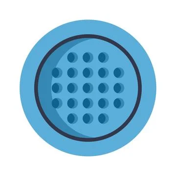 Blue circular draining grid with many holes Ilustración de archivo