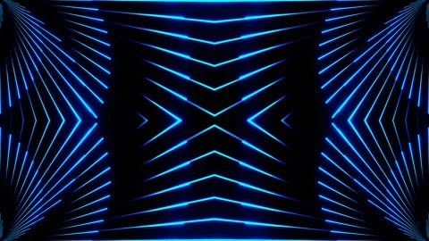 Blue Circular Duable Laser Show Kaleidoscope Background VJ Loop in 4K Stock-Footage 337651876