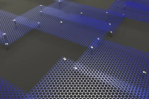 Blue circular grates on dark grey background Ilustración de archivo