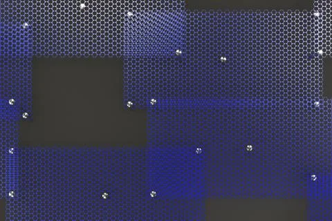 Blue circular grates on dark grey background Stock Illustration