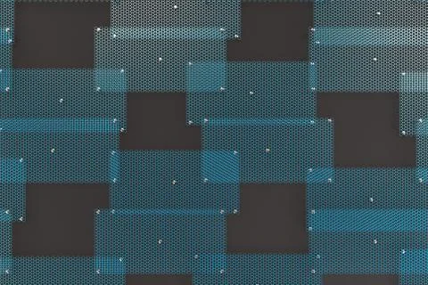 Blue circular grates on dark grey background Illustrazione stock