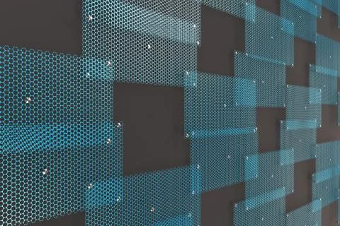 Blue circular grates on dark grey background Ilustración de archivo