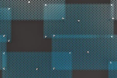 Blue circular grates on dark grey background Ilustración de archivo