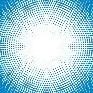 Blue circular halftone background with dots pattern vector illustration des.. Stock Illustration