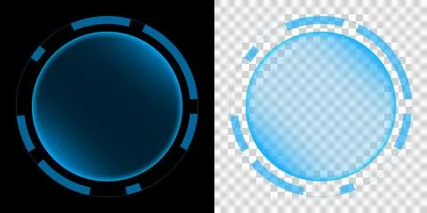 Blue Circular HUD Interface Technology Futuristic Frame with Digital Sci Fi Cont Illustrazione stock