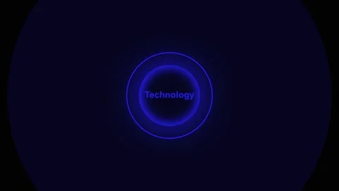 Blue circular interface with technology text animation. Blue circular inter.. Stock Footage 337814731