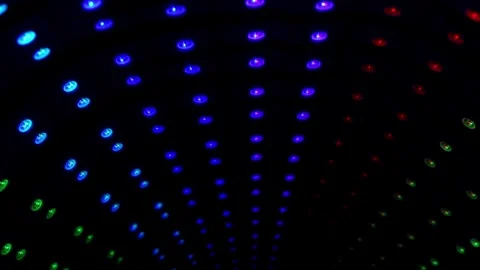 Blue circular led array with digital glow loop Stock Footage 334705953