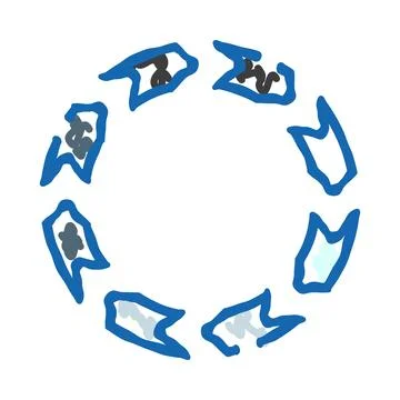 Blue circular loop graphic illustrating process and connection Illustrazione stock