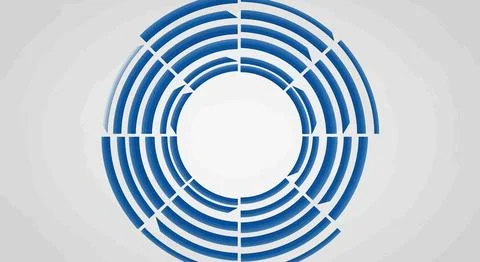 Blue circular maze pattern Stock Illustration