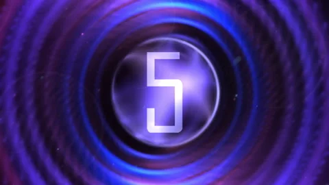 Blue Circular Numeric Count Up Ripple Neon Glow Stock Footage 319467878