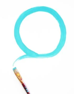 Blue Circular Paint Stroke Foto stock