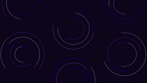 Blue circular pattern on black background overlapping circles in continuous 動画素材 300997108