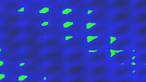 Blue circular patterns and neon green splotches on abstract background Stock Footage 328912954