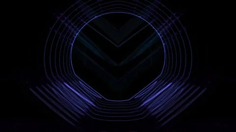 Blue circular patterns,symmetrical, dark background 库存影片 283853204