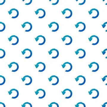 Blue circular refreshing arrows seamless pattern Stock Illustration