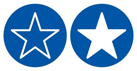 Blue Circular Shapes Featuring Star Symbols in Two Distinct Designs Stock Illustration