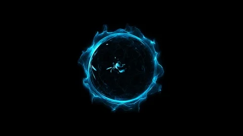 Blue circular shinning glowing light ring sparkle powerful effect dust explosion 스톡 동영상 120804471