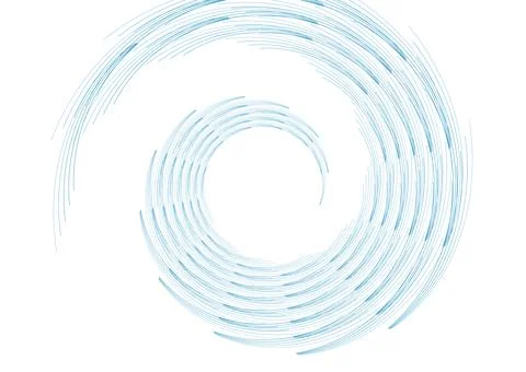 Blue circular spiral lines abstract futuristic tech background Stock Illustration