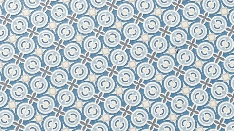 Blue Circular Tile Motif Pattern Stock Footage 318955707