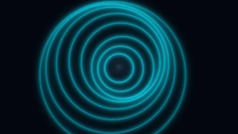 Blue circular waves on a dark background create dynamism Stock Footage 340636959