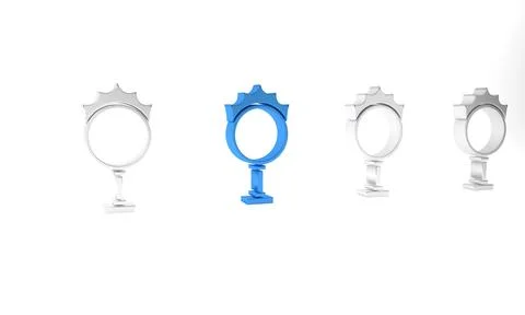 Blue Circus fire hoop icon isolated on white background. Ring of fire flame.. Stock Illustration