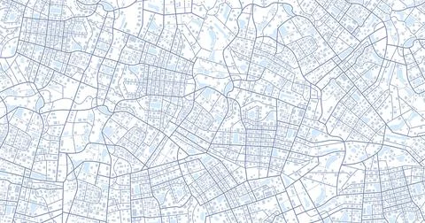Blue city area, background map, streets. Skyline urban panorama. Cartography Stock Illustration