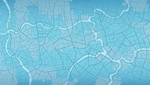 Blue city area, background map, streets. Skyline urban panorama. Cartograph. Stock Illustration