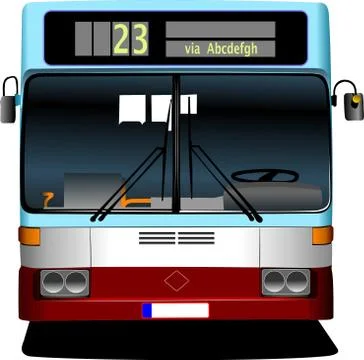 Blue City bus. Coach. Vector illustration for designers Stock Illustration