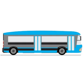 Blue city bus Illustrazione stock