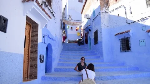 The Blue City of Chefchaouen (Morocco) 4K Timelapse Stock Footage 85043601
