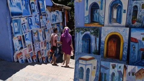 The Blue City of Chefchaouen, Morocco Stock Footage 85043593