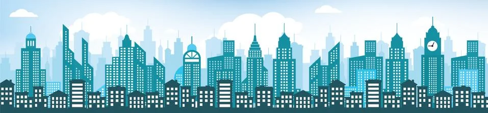 Blue cityscape Stock Illustration