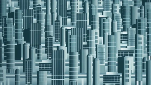 Blue cityscape wall looped pattern background Stock Footage 223317525