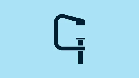 Blue Clamp and screw tool icon isolated on blue background. Locksmith tool. 4K 스톡 동영상 230517072