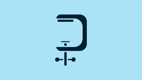 Blue Clamp and screw tool icon isolated on blue background. Locksmith tool. 4K 스톡 동영상 231486292