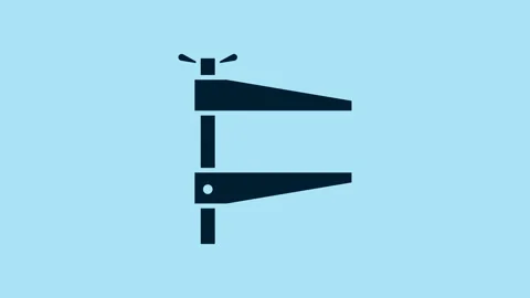 Blue Clamp tool icon isolated on blue background. Locksmith tool. 4K Video 스톡 동영상 231486089