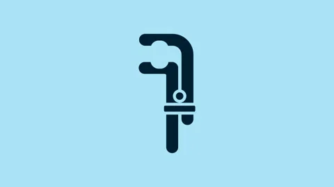 Blue Clamp tool icon isolated on blue background. Locksmith tool. 4K Video 스톡 동영상 231486286